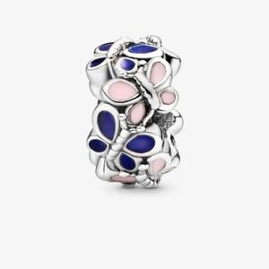 Pandora Blue and Pink Butterfly spacer charm